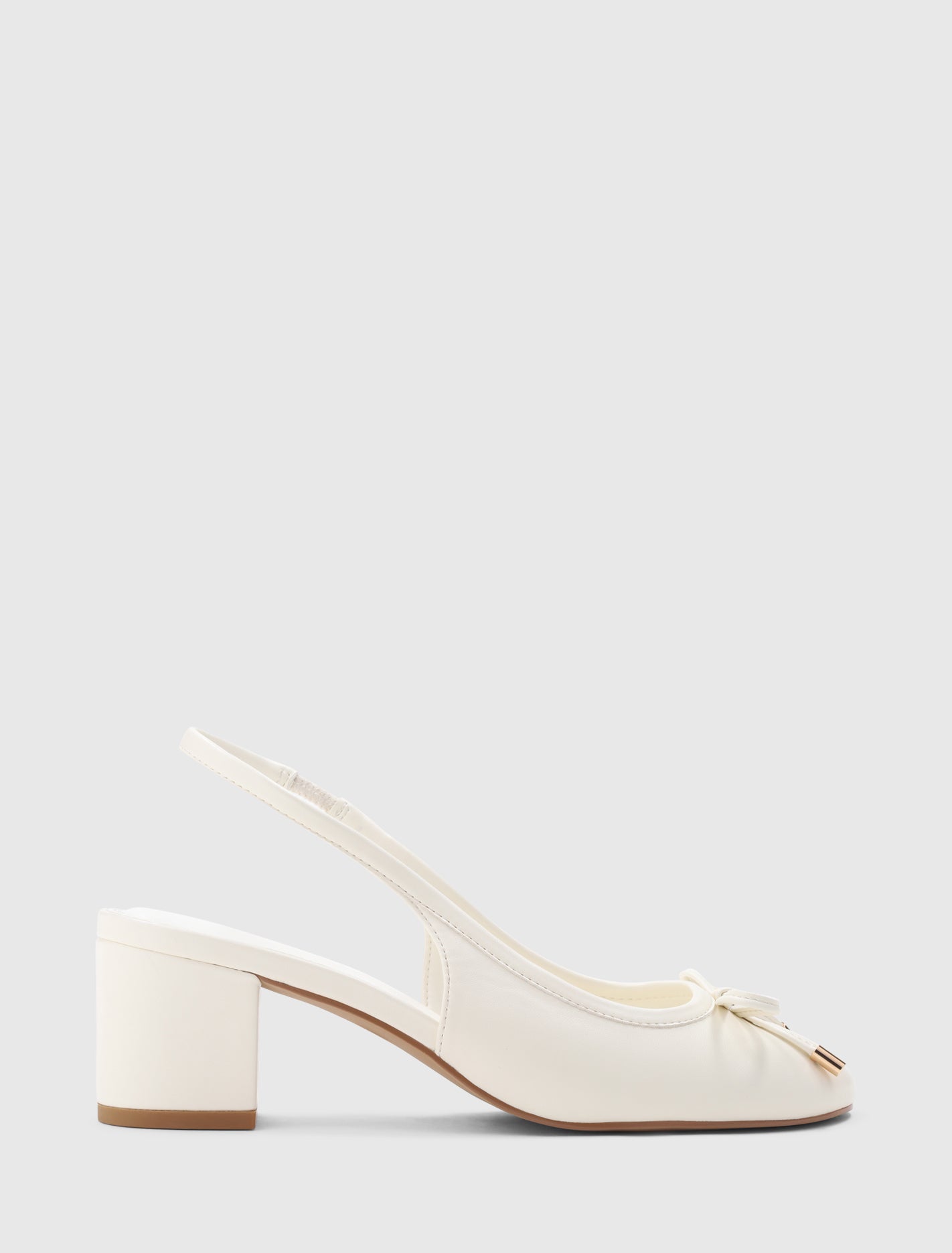 Camryn Block Heel Ballet Shoe Ivory Forever New