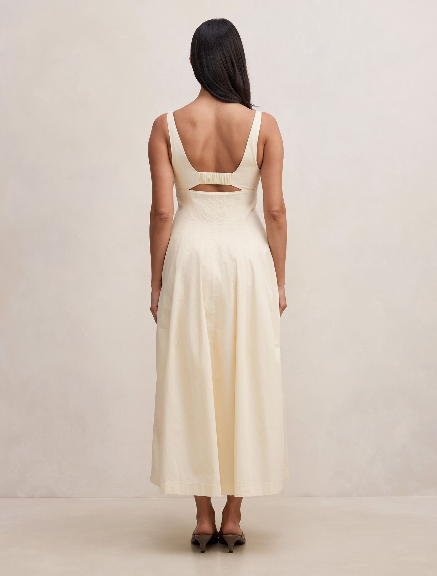 Chessy Seamed Cotton Midi Dress Forever New