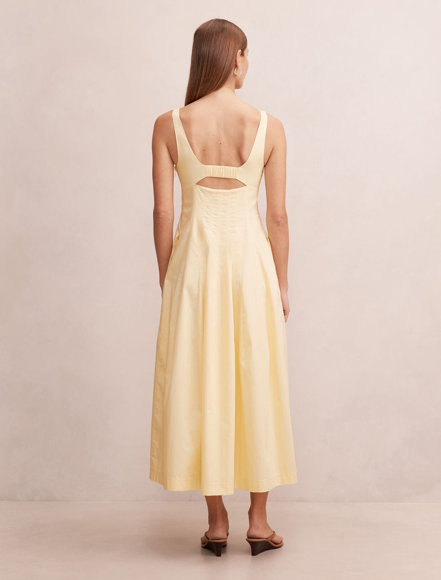 Chessy Seamed Cotton Midi Dress