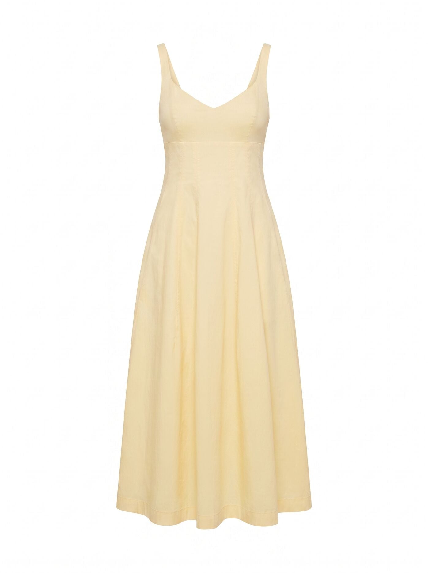 Chessy Seamed Cotton Midi Dress