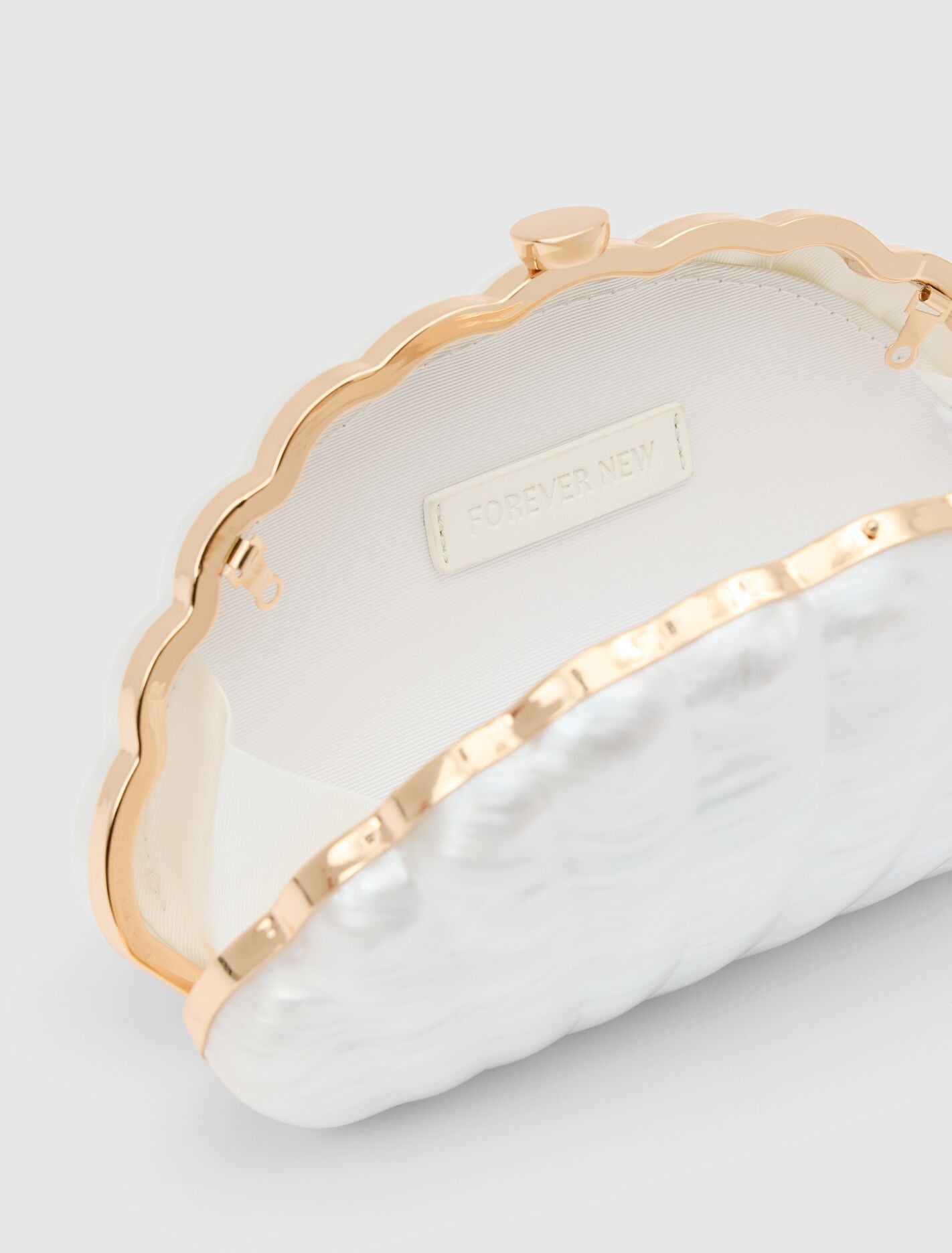 Ingrid Pearl Shell Hardcase Clutch Forever New