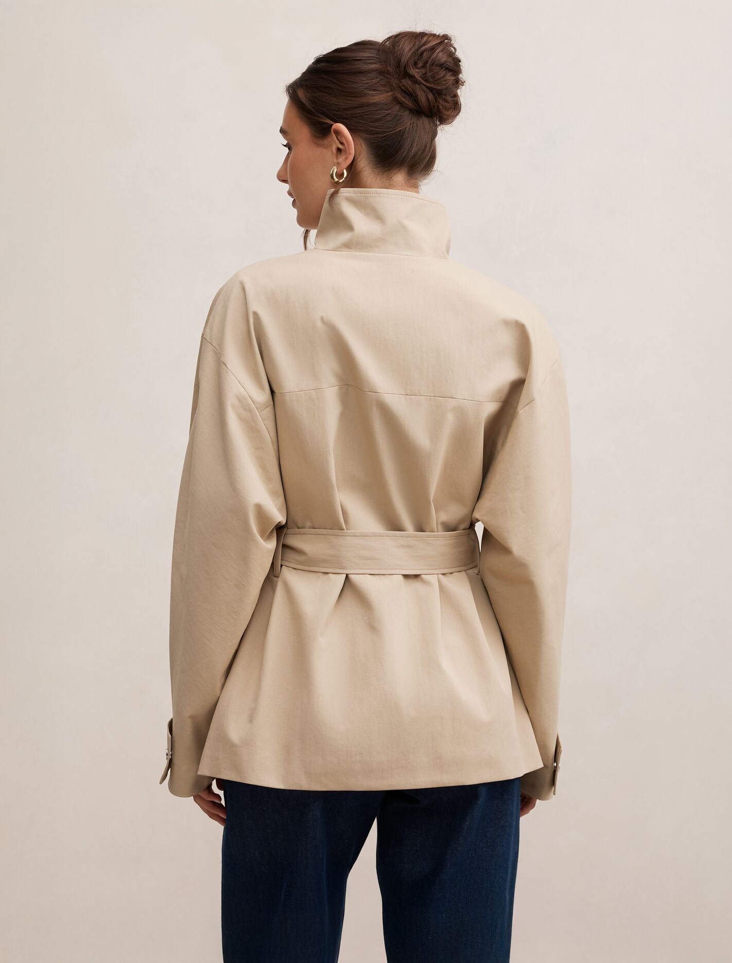 Nina Belted Funnel Neck Jacket Forever New
