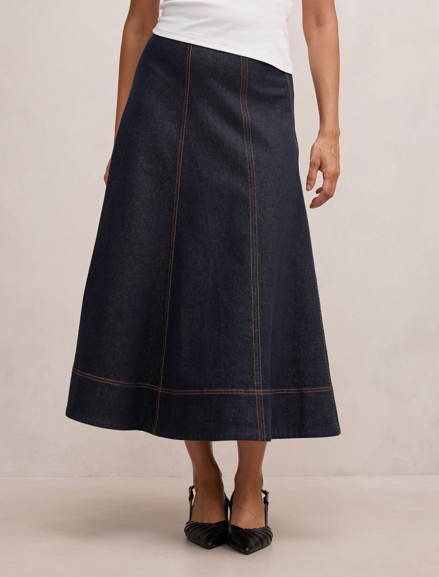Georgia Denim Maxi Skirt Rinse Wash Forever New