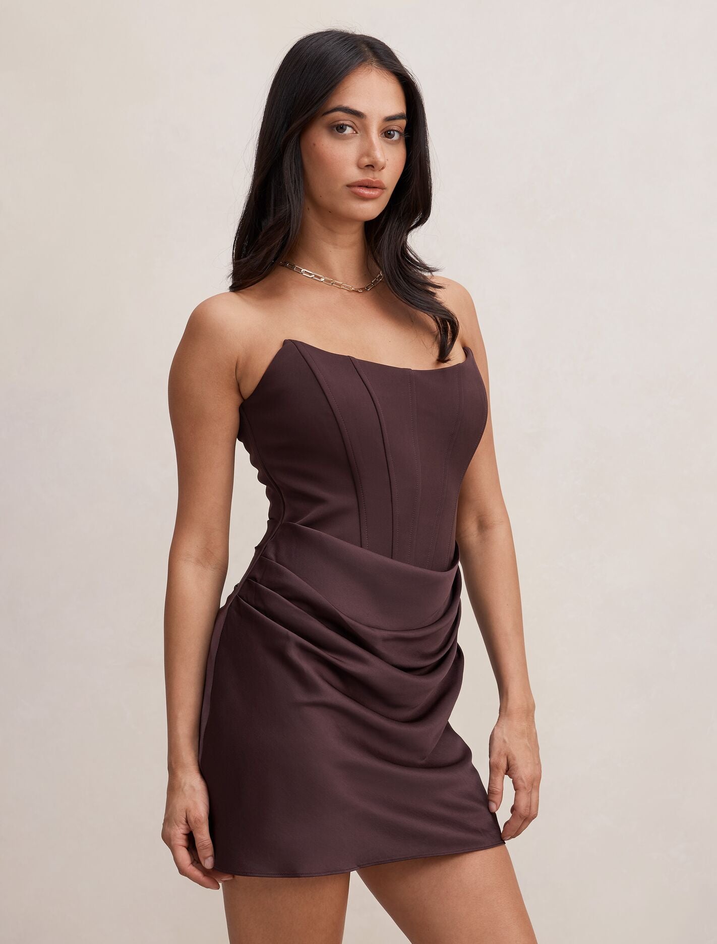 Isra Drape Strapless Mini Dress Forever New