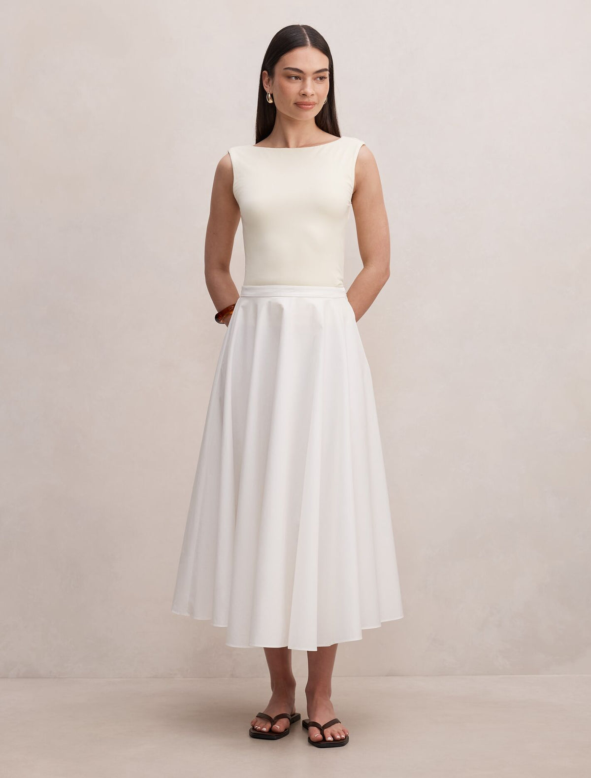 Charlotte Cotton Midi Skirt Forever New