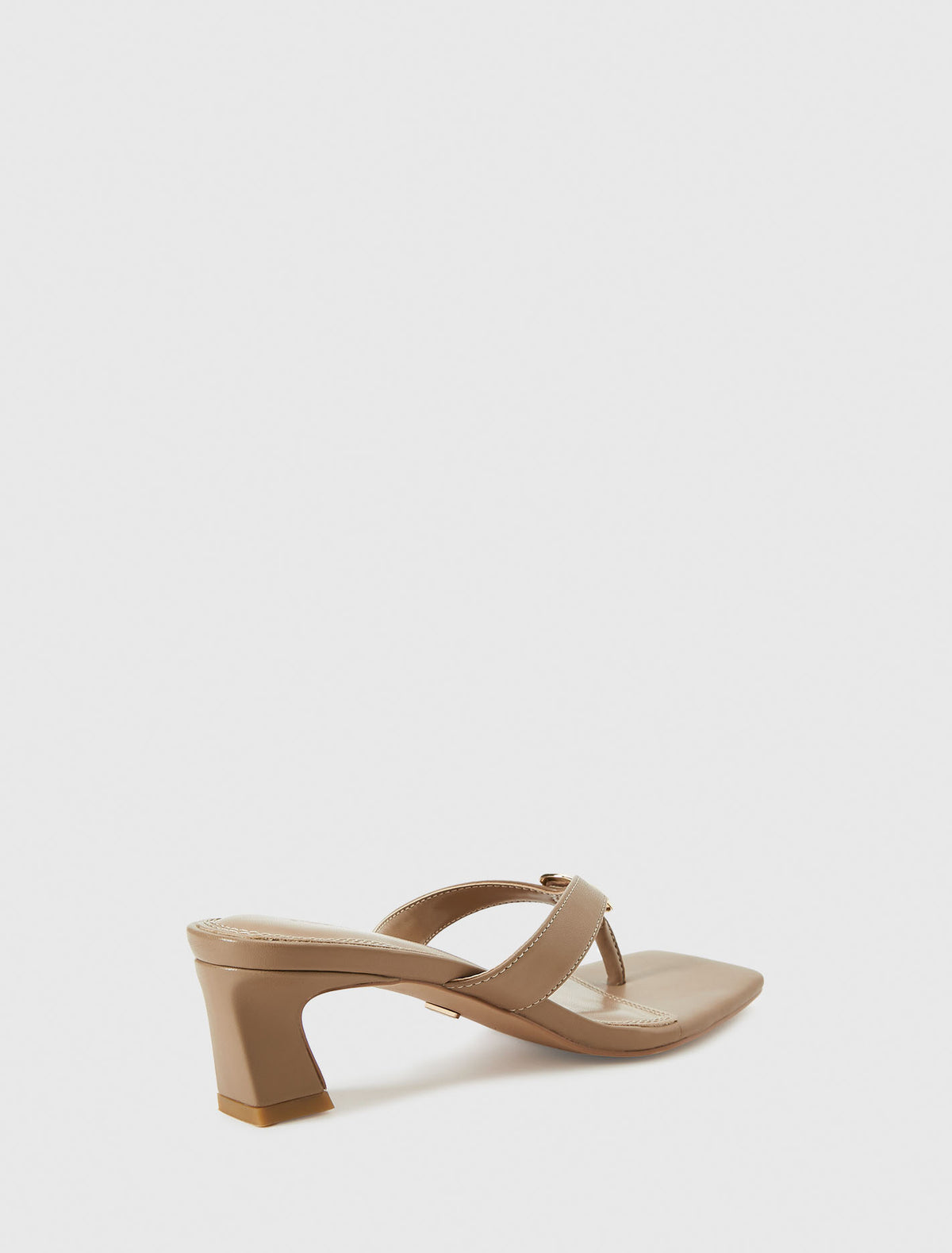 Zara Hammered Trim Detail Thong Heeled Sandal Forever New