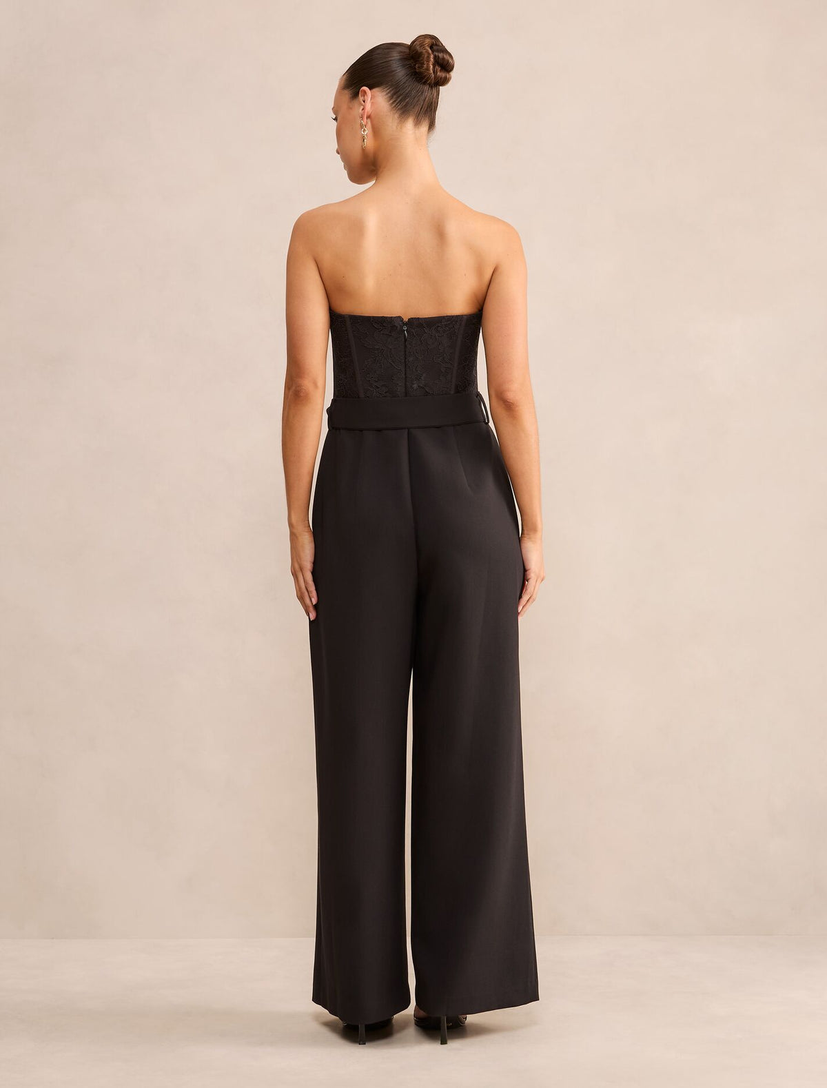Ivy Petite Strapless Lace Jumpsuit