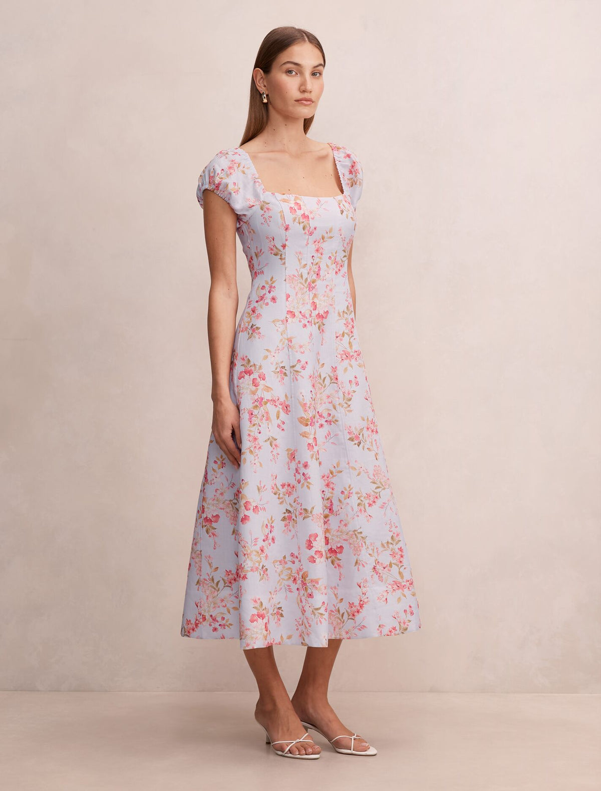 Sadie Cap Sleeve Linen Midi Dress Forever New