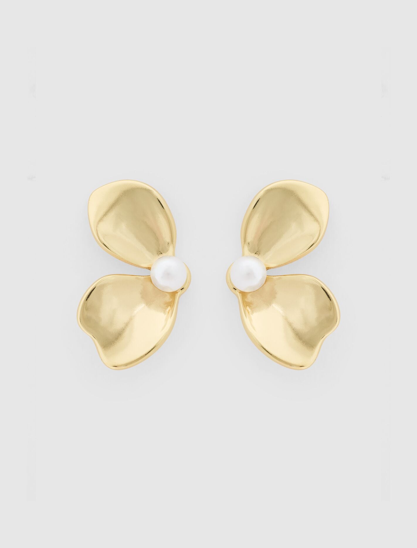 Pearl Waterproof Petal Earrings 0 Gold Plated Forever New