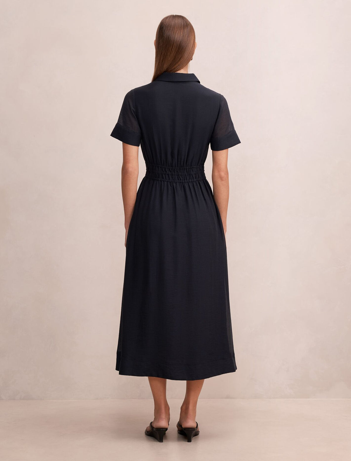 Brynn Elastic Waist Shirt Midi Dress Forever New