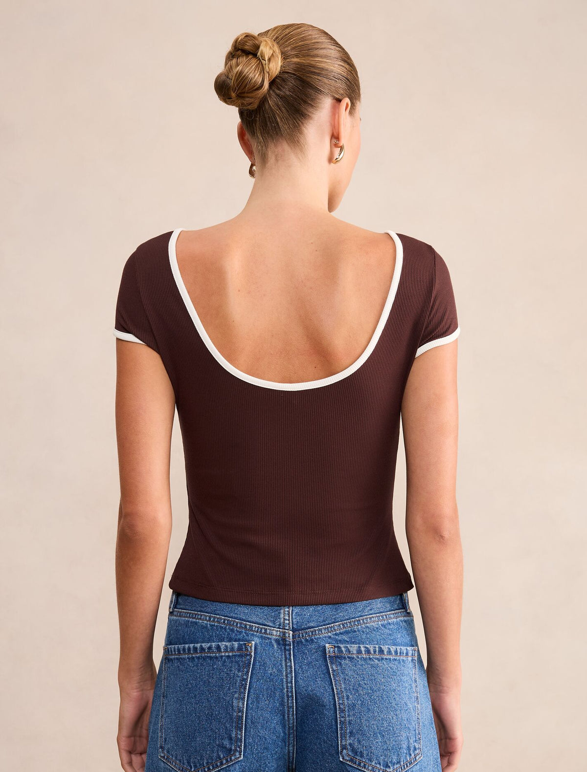 Luna Contrast Bind T-shirt Forever New