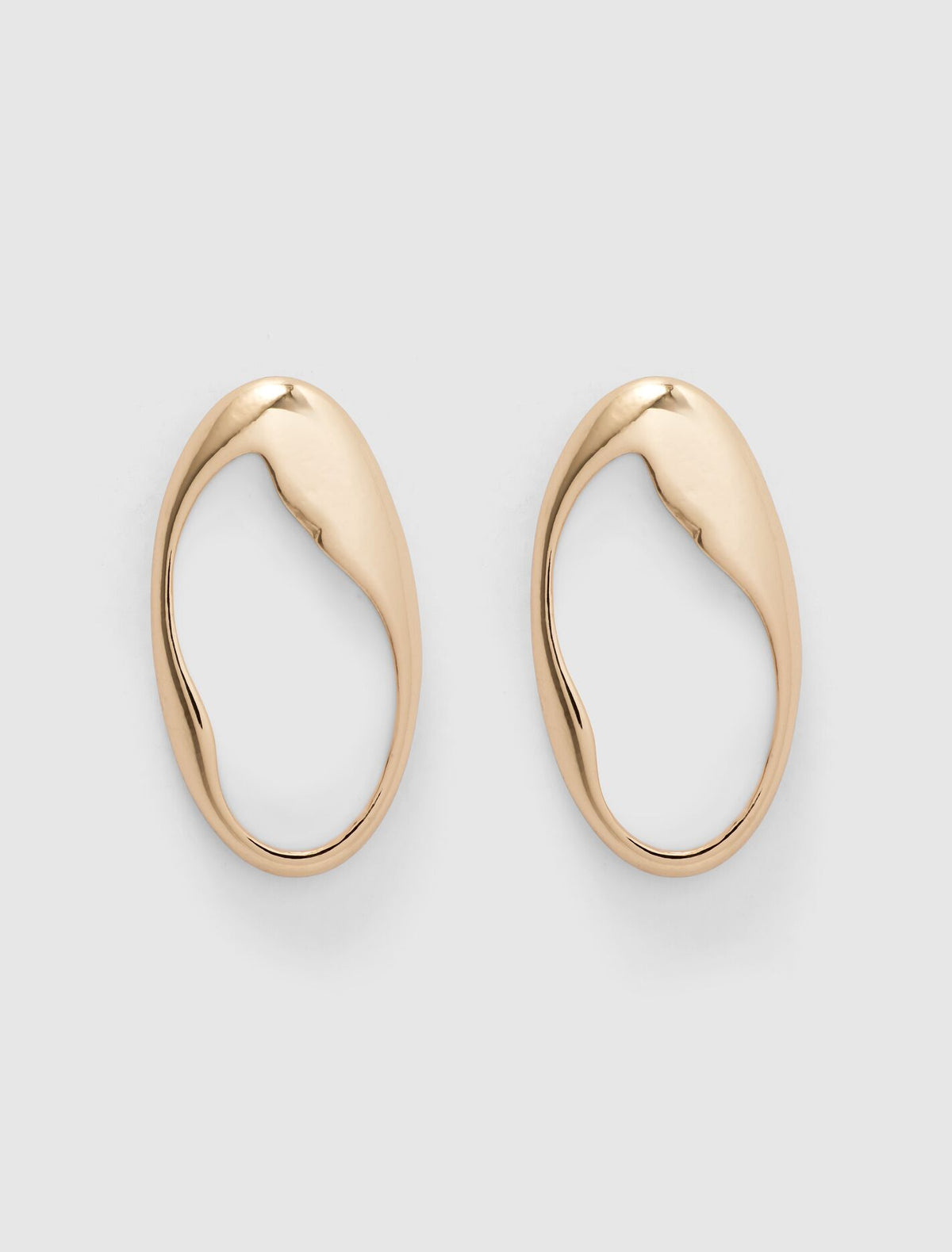 Owen Oval Enamel Earrings 0 White Gold Forever New