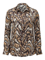 Lila Longline Printed Satin Shirt Forever New