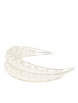 Harlow Double Pearl & Crystal Headband Forever New