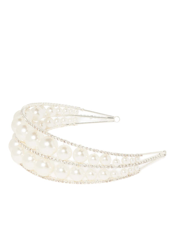 Harlow Double Pearl & Crystal Headband Forever New