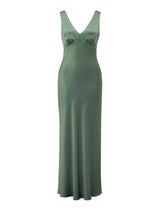 Cameron V Neck Satin Maxi Dress Forever New