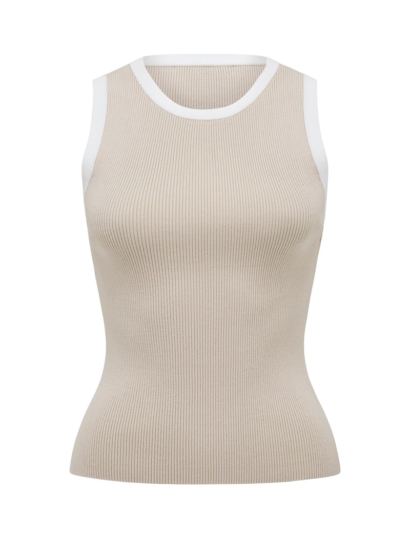 Aspen Tipping Detail Knit Tank Top Forever New