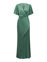 Chelsea Flutter Sleeve Satin Maxi Dress Forever New