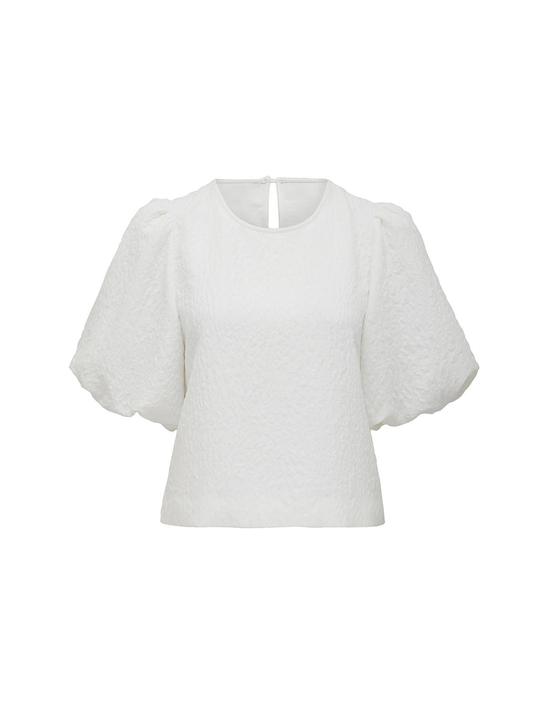 Nara Textured Bubble Sleeve Top Forever New