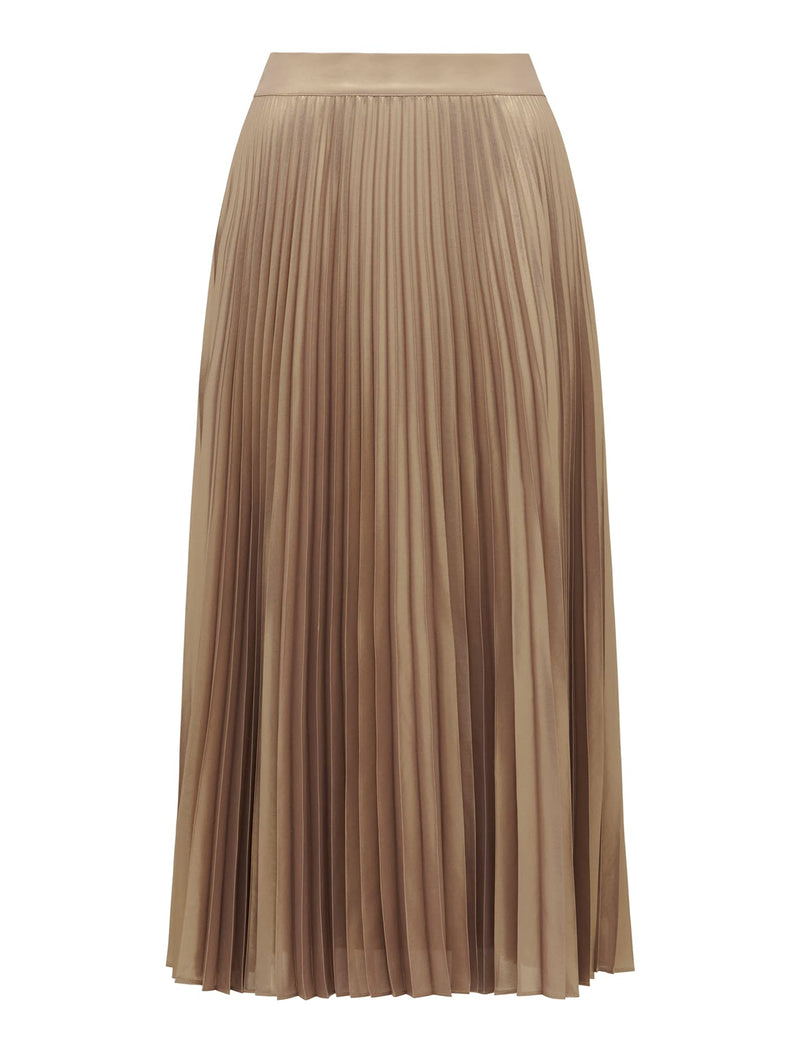 Estella Metallic Pleated Maxi Skirt Forever New