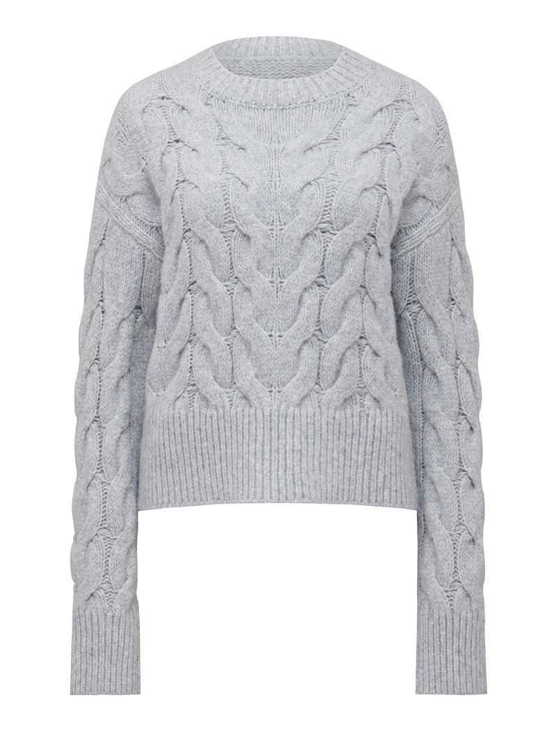 Mila Boxy Crew Neck Cable Jumper Forever New