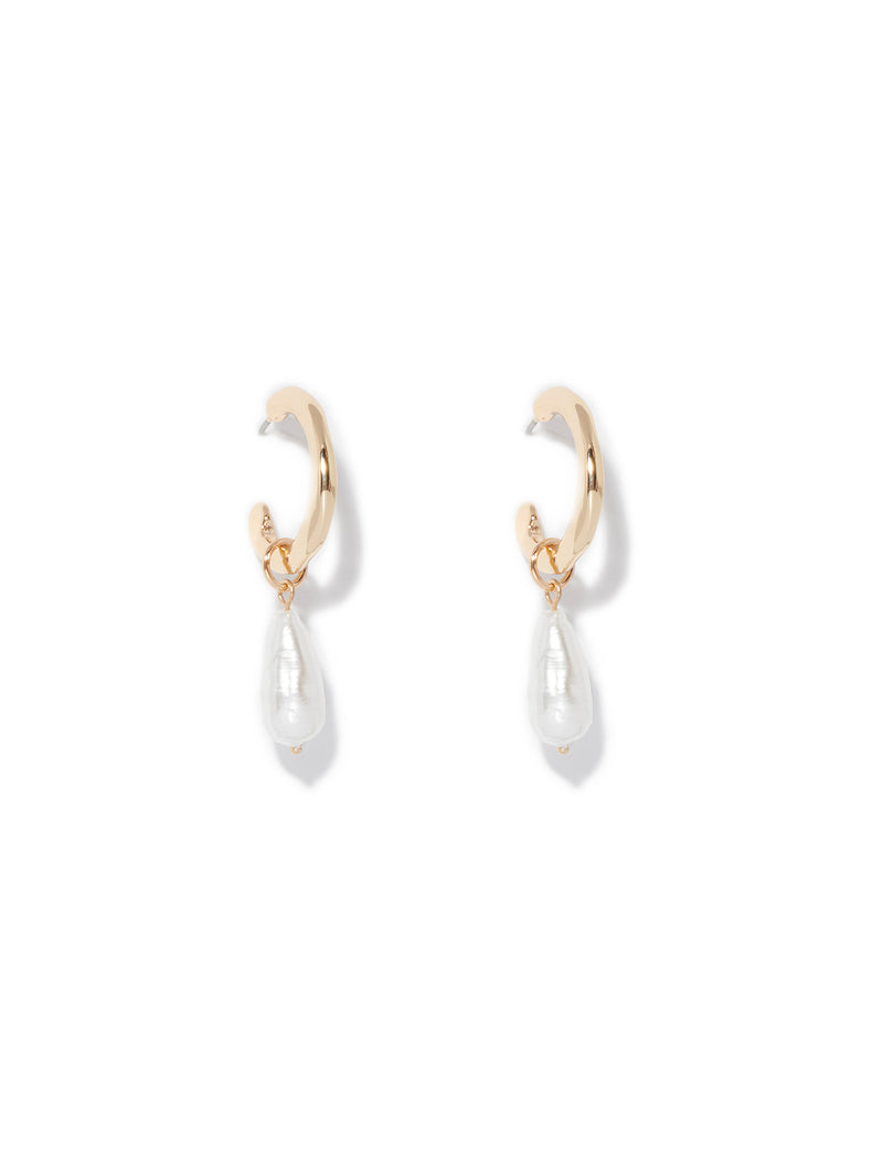 Pamela Pearl Hoop Earrings Forever New