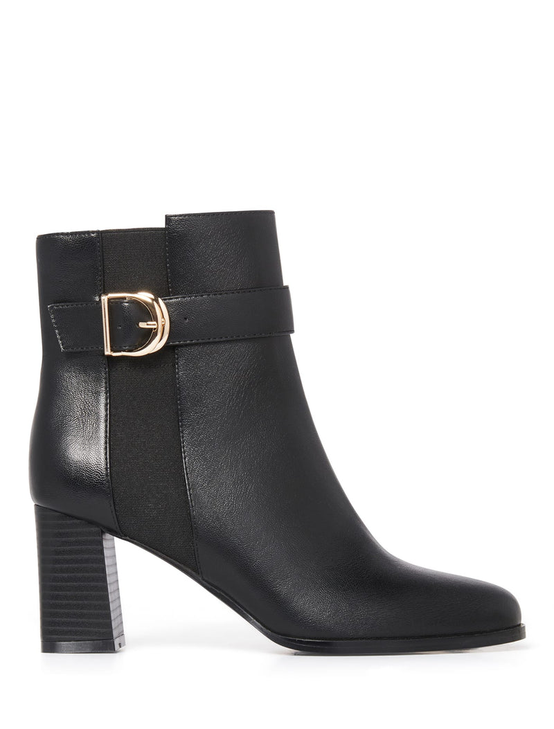 Gemma Buckle Block Heel Boot Forever New