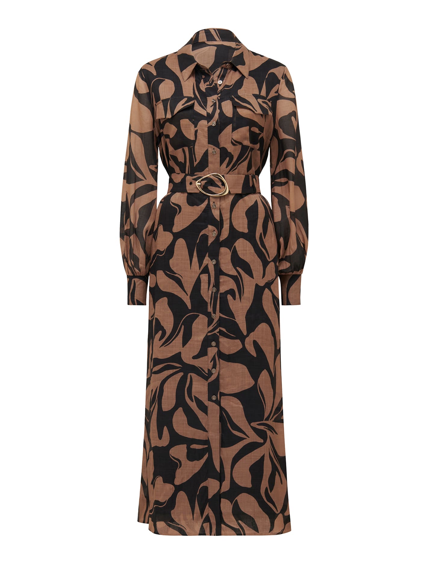 Janie Printed Shirt Midi Dress Forever New