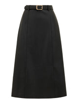 Katy Vegan Leather Belted Midi Skirt Forever New