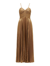 Jayden Metallic Pleated Maxi Dress Forever New