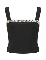 Camilla Embellished Trim Crepe Top Forever New