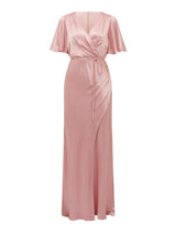 Chelsea Flutter Sleeve Satin Maxi Dress Forever New