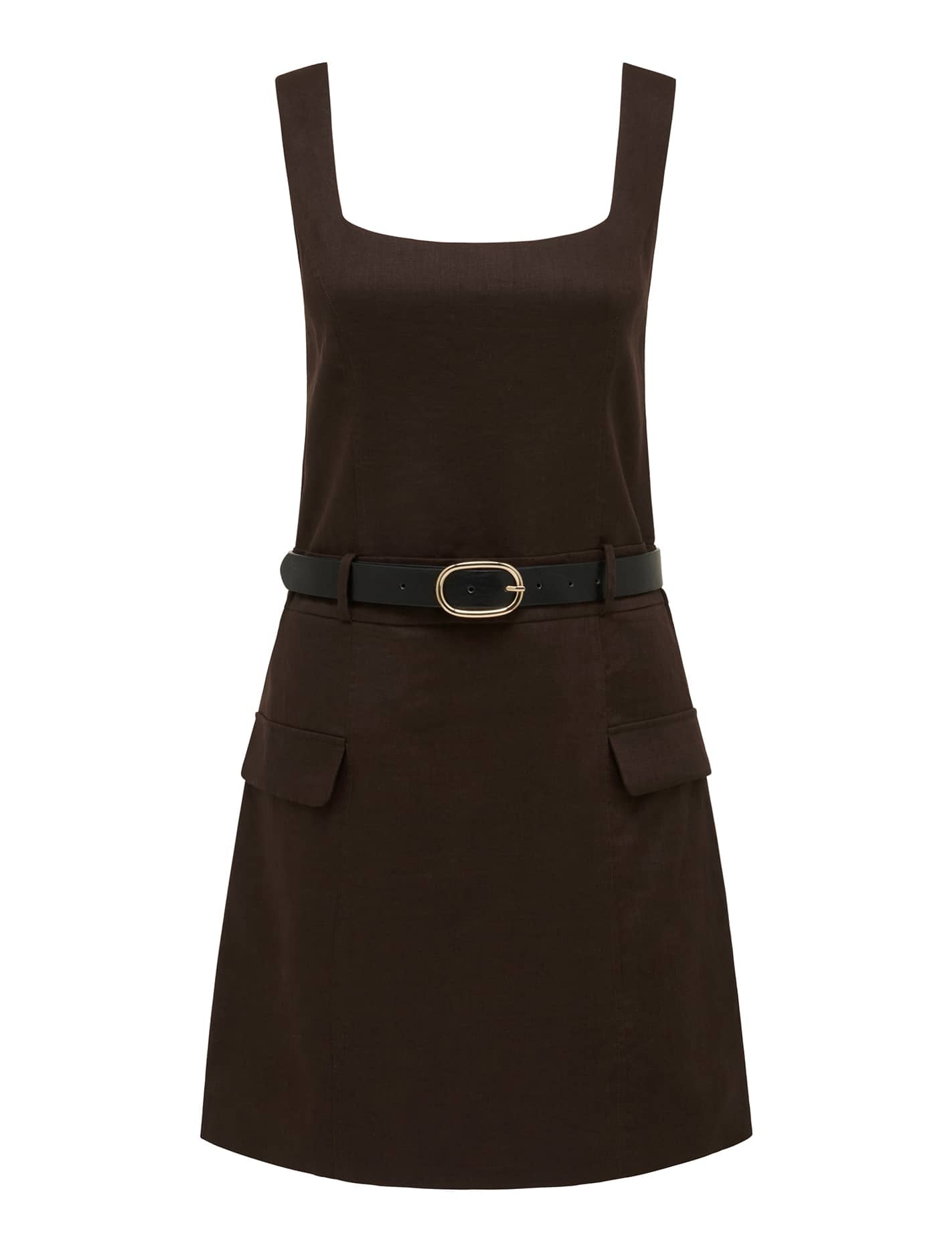 Charlie Belted Linen Mini Dress Forever New