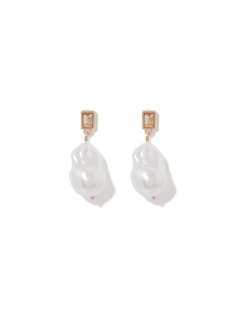 Parker Organic Pearl & Stone Earrings Forever New