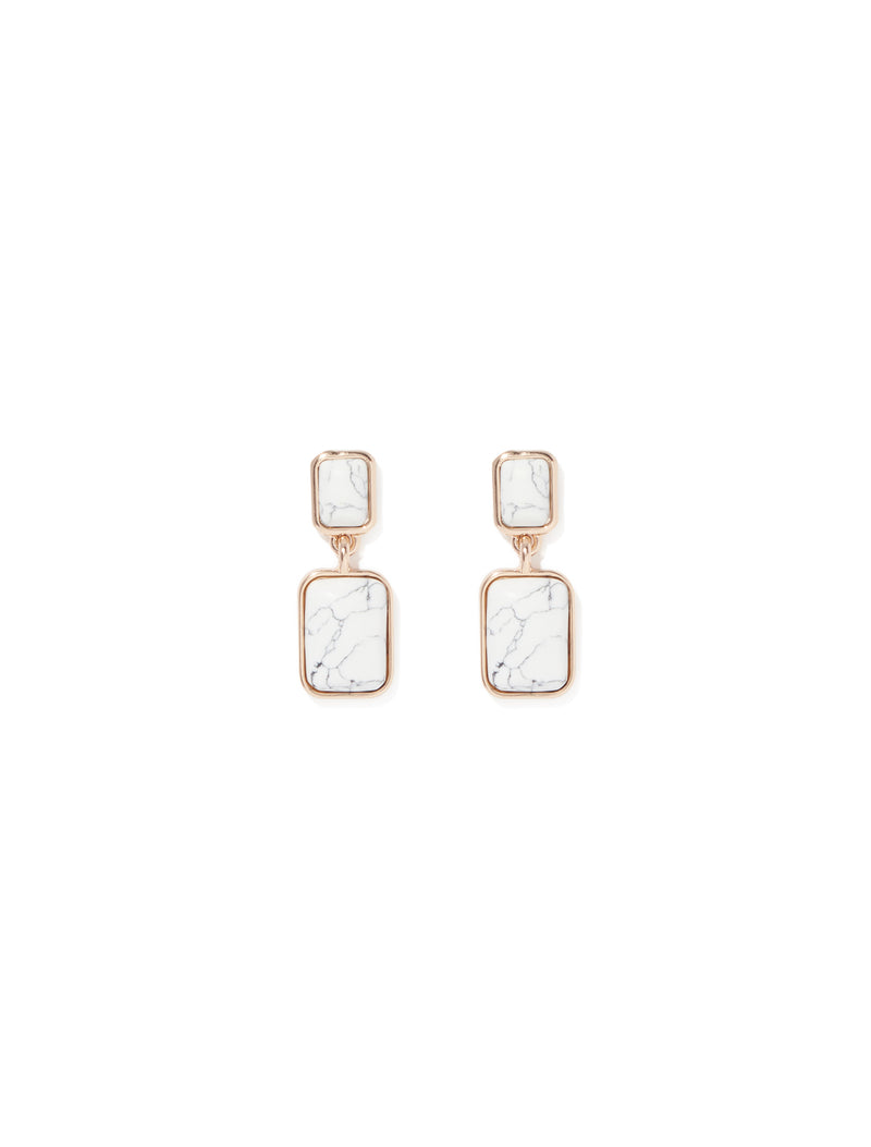 Shayla Square Stone Drop Earrings Forever New