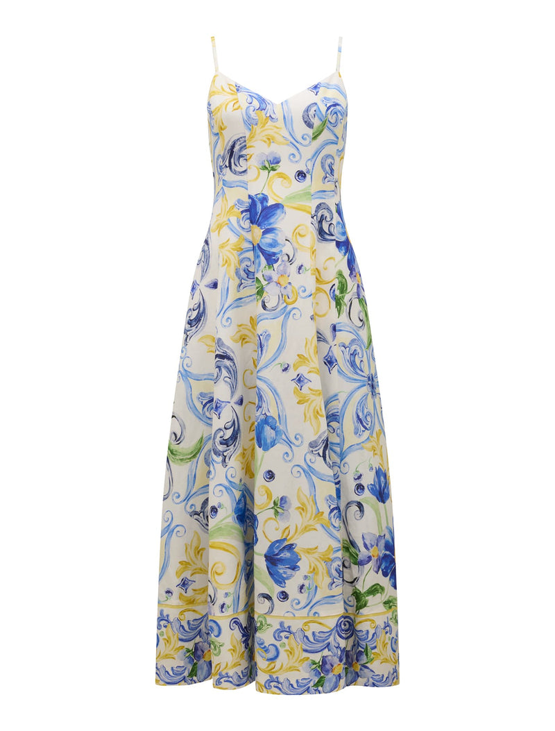 Chiara Printed Panel Midi Dress Forever New