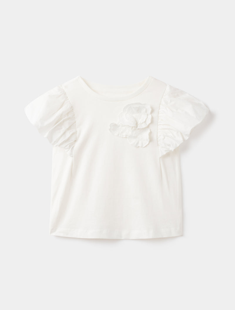 Joy Puff Sleeve Flower Girls T-shirt Forever New