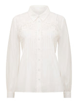 Azura Embroidered Shirt With Tucks Forever New