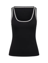 Rita Tipped Scoop Tank Top Forever New