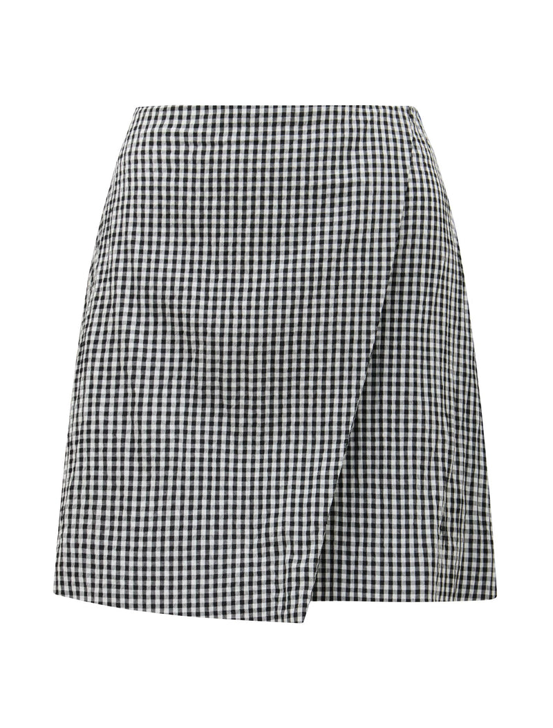 Nolani Gingham Wrap Mini Skirt Forever New