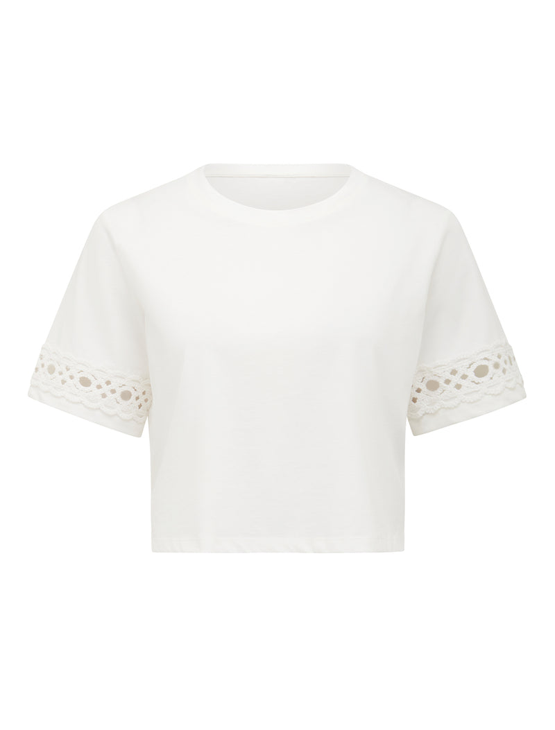 Carmen Crochet Trim T-Shirt Forever New