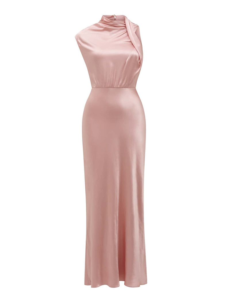 Sienna High Neck Satin Maxi Dress Forever New