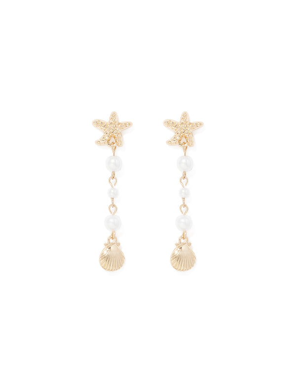 Frida Fine Drop Shell Earrings Forever New