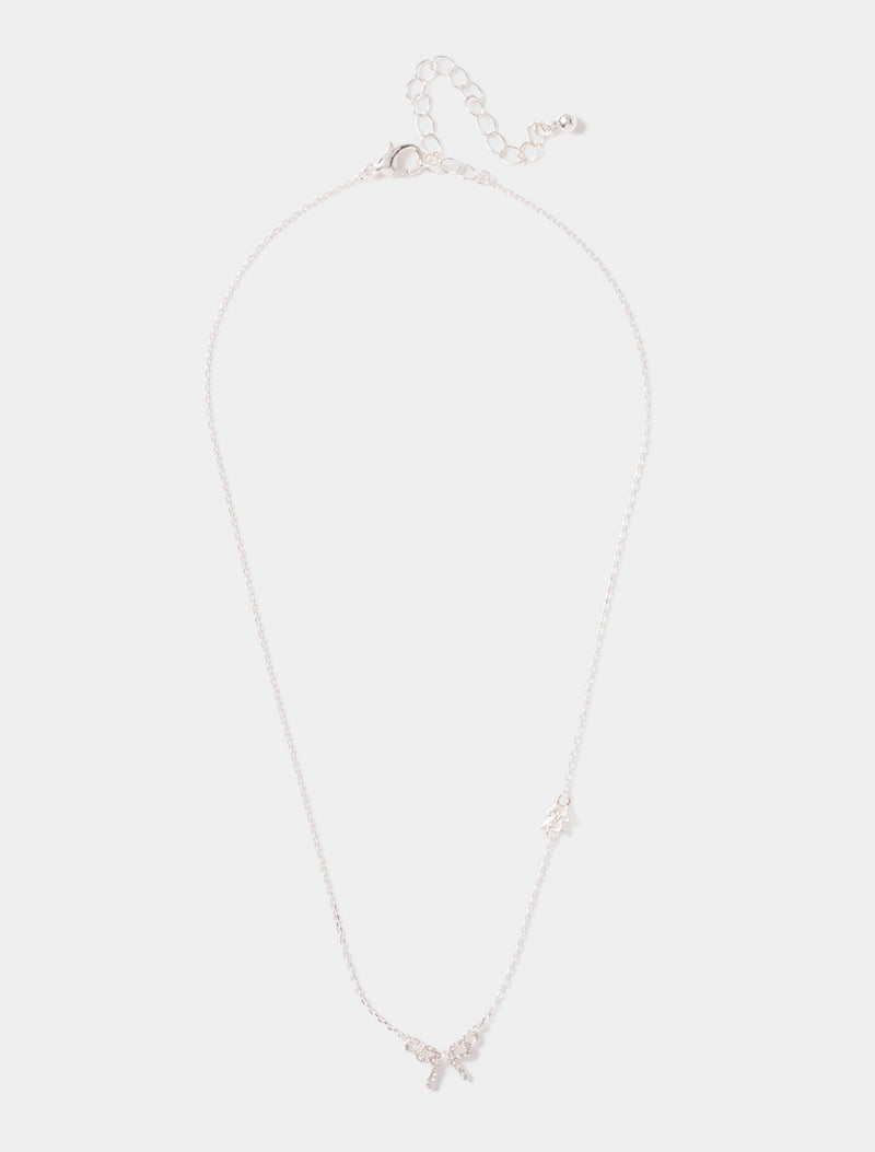 Claudette Twin Bow Necklace Forever New