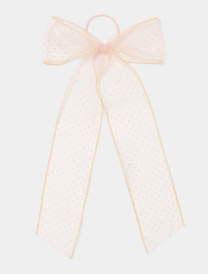 Mara Organza Spot Bow Hair Tie Forever New