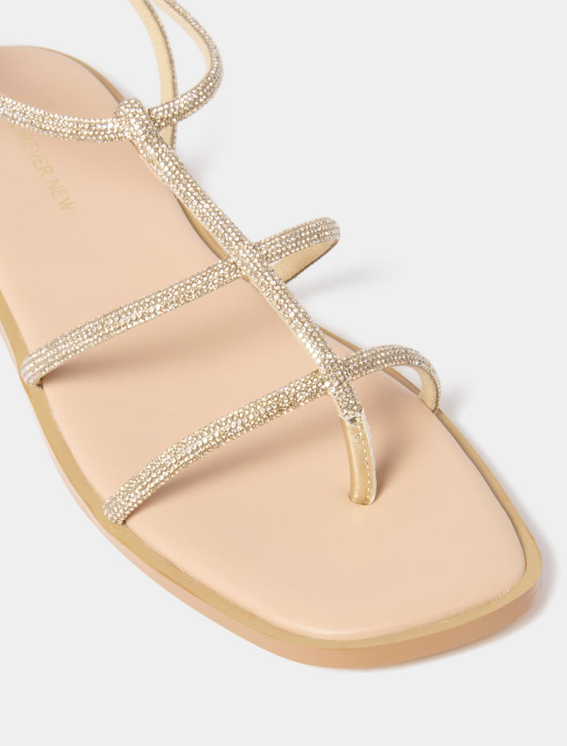 Trixie T-Bar Diamante Flat Sandal Forever New