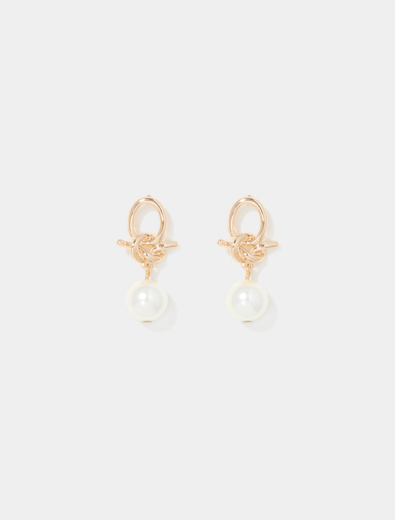 Kaya Knot Pearl Earrings Forever New