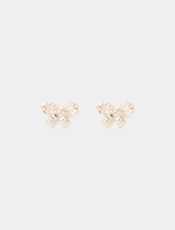 Gabi Glass Stone Bow Stud Earrings Forever New