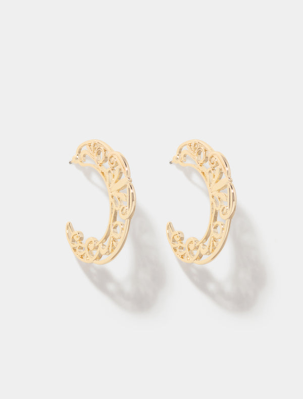 Farah Filigree Hoop Earrings Forever New