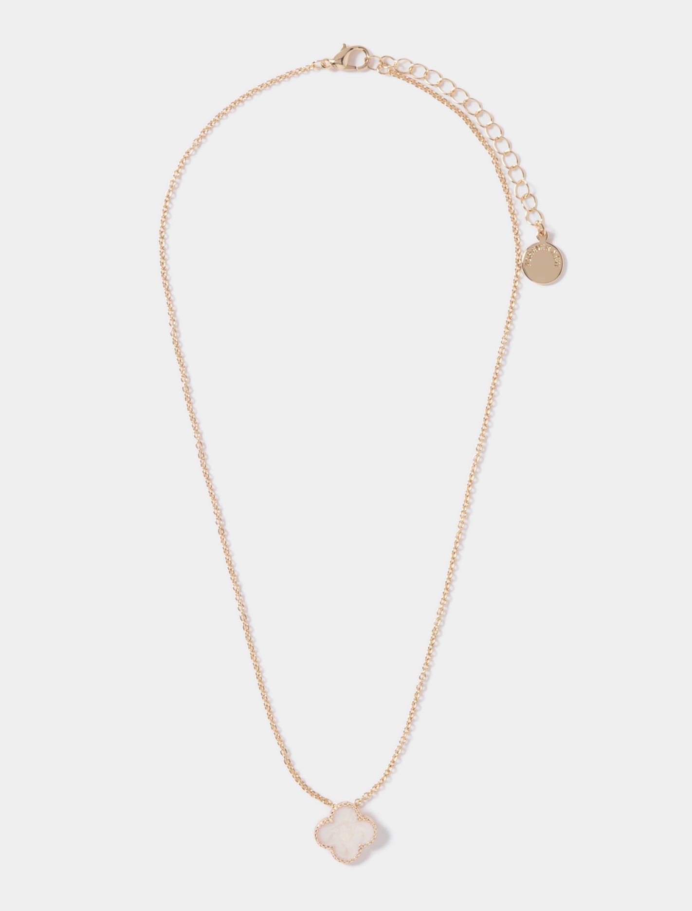 Fern Flower Pendant Necklace 0 Gold Ivory Forever New